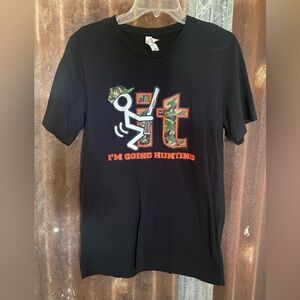 Black camo humorous Graphic Tee with Hunting Design